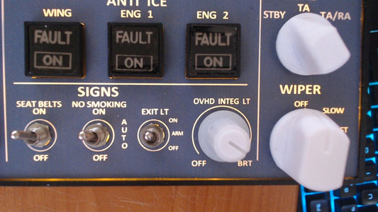 Rowsfire A107 Overhead Panel White Replacement Knobs Set