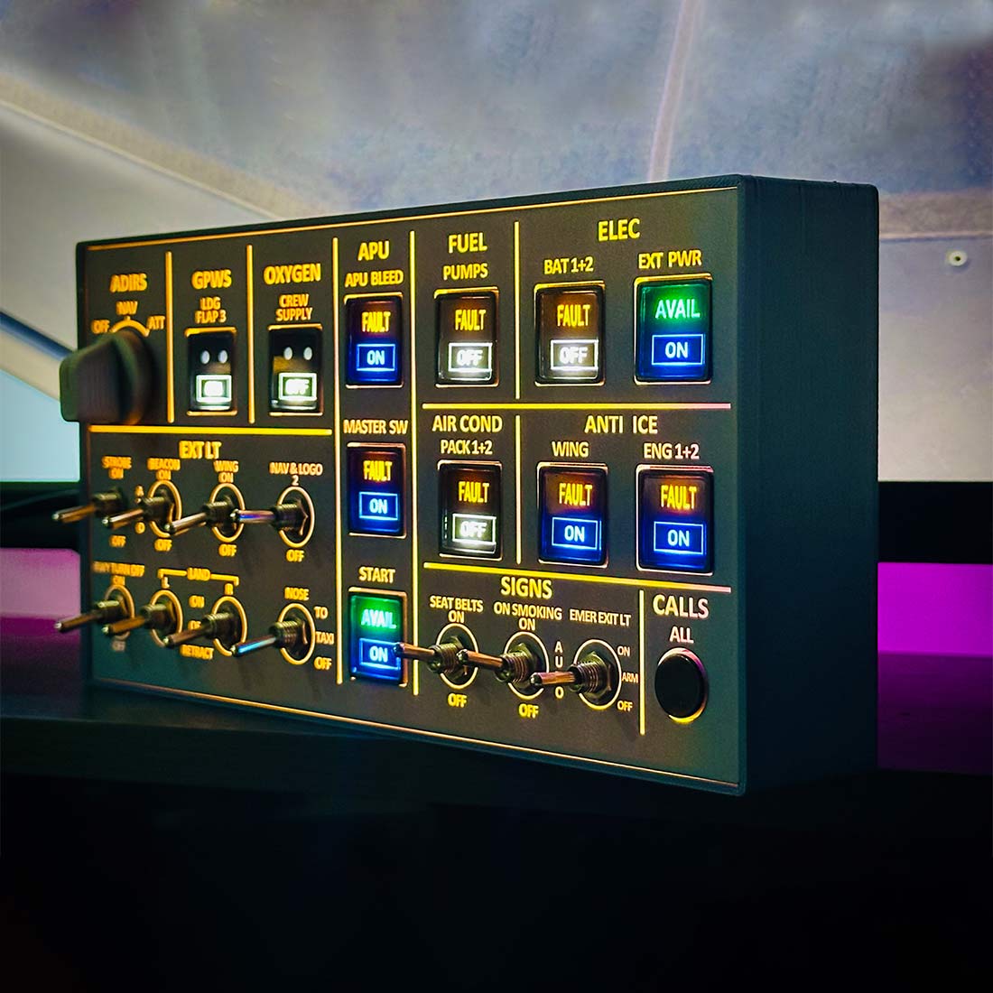 A320 Pro Mini Overhead Panel
