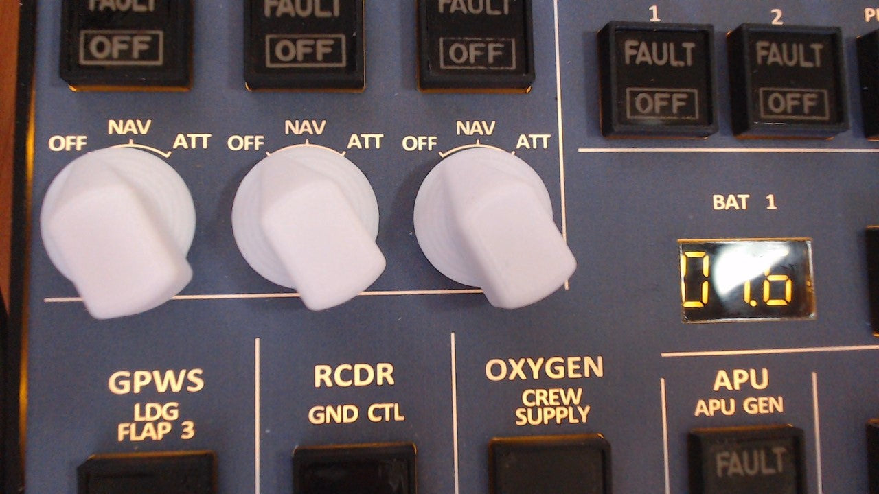 Rowsfire A107 Overhead Panel White Replacement Knobs Set